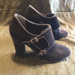 TORY BURCH black gray Carley bootie